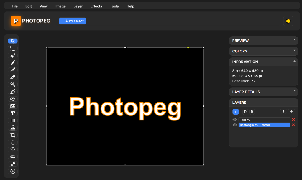Photopeg Editor Interface